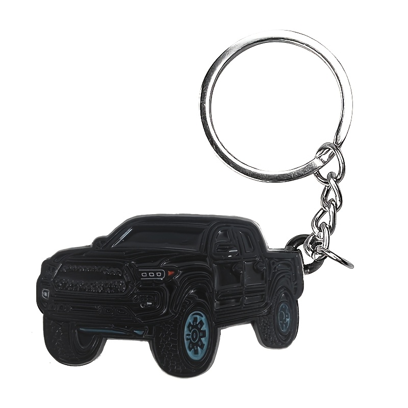 TEMU Porte-clés pendentif modèle de voiture non revêtu, porte-clés en métal style Tacoma pour Toyota, Tacoma, ajouts décoratifs durables