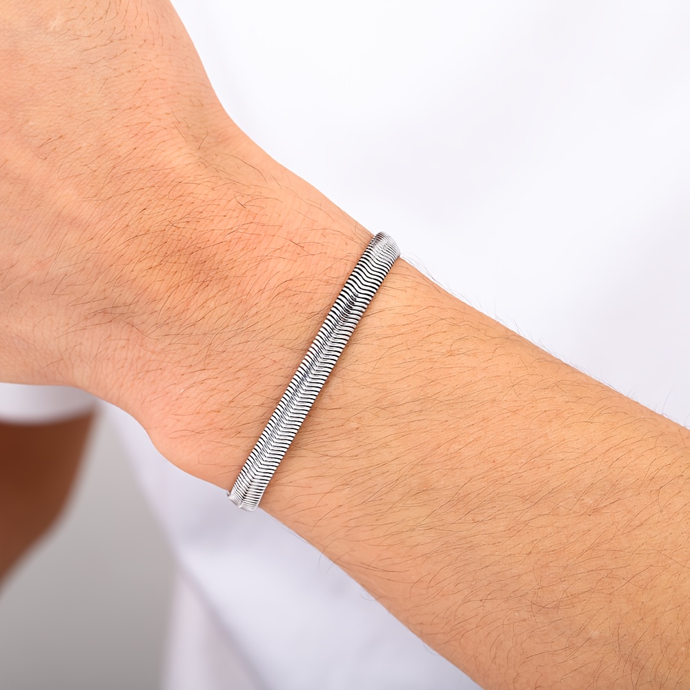 E-shop Ein 6mm 304 Edelstahl Armband - Langlebig, Farbecht, Waschbar, mit einem stilvollen, modernen Design, geeignet für beides, formelle und formelle