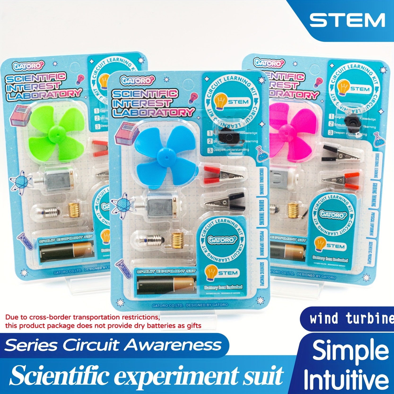 Random Fan Blades Color Electrical Circuit Experiment Kit
