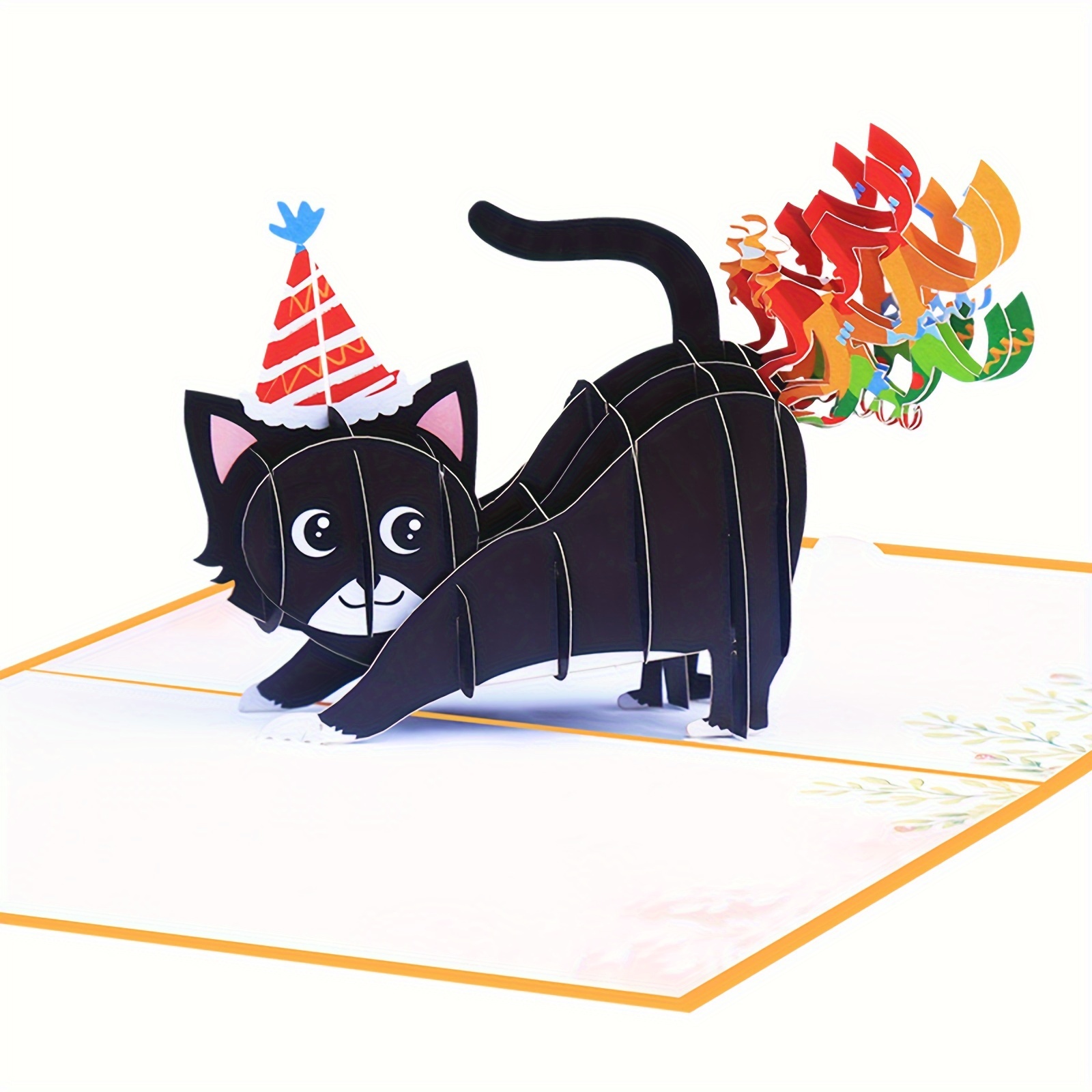 

Pop-up Greeting Card With Envelope Postcard Cat Birthday Greeting Card