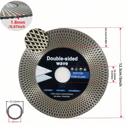 photo de l'article disques de coupe diamant 125 mm pour marbre et carrelage - haute , aucun , construction en acier durable, idéal pour de , outils de coupe de carrelage