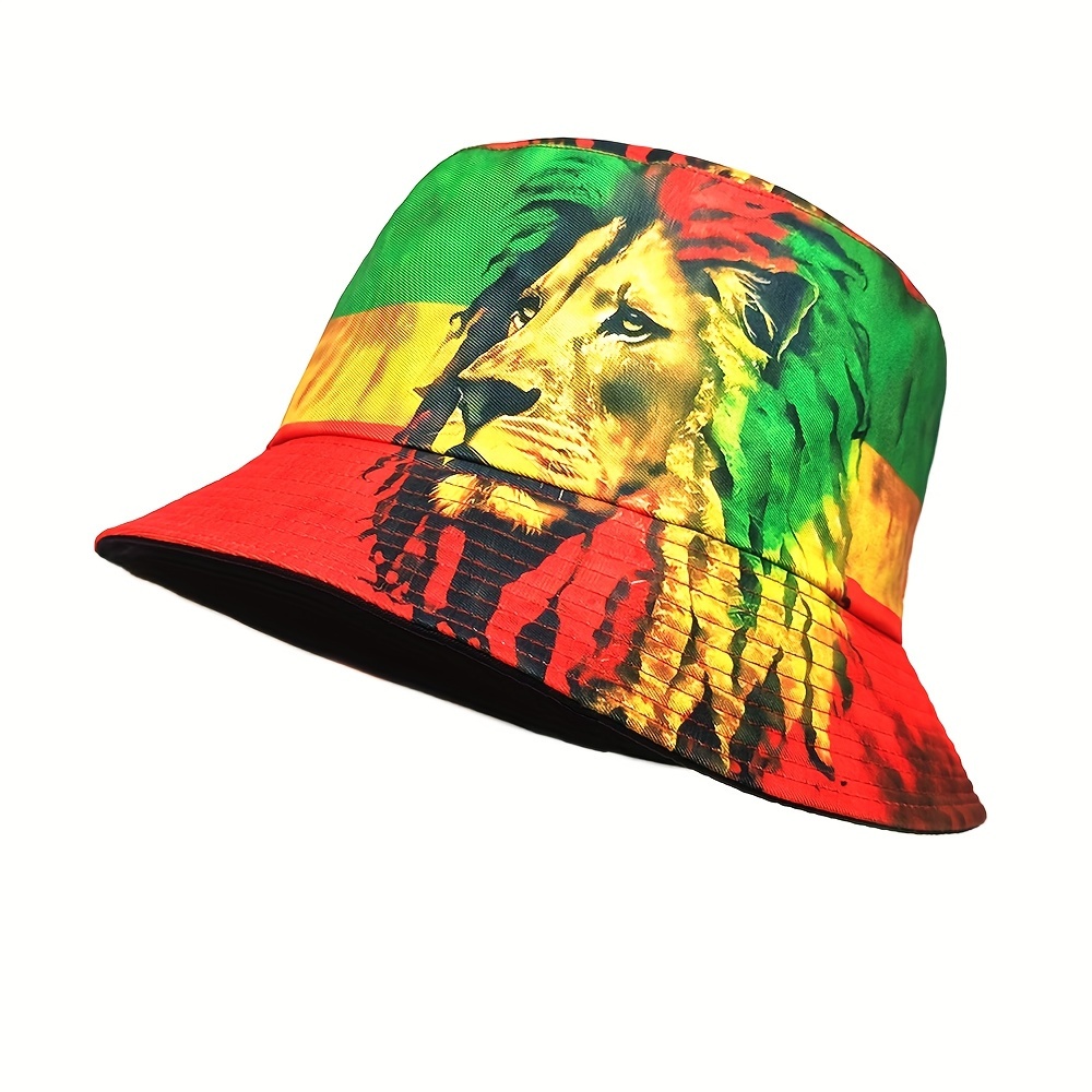 

Miacawor Reversible Bucket Hat - Vintage Lion Print, Lightweight & Breathable For Beach, Travel & Outdoor Activities, , Hip Hop, Sun Hat