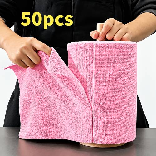 50pcs extra large roll of reusable microfiber cleaning towels suitable for car kitchen household high absorbency hand tearable tear off sheets wet dry cloth roll for multi use suitable for car wash floors christmas gift