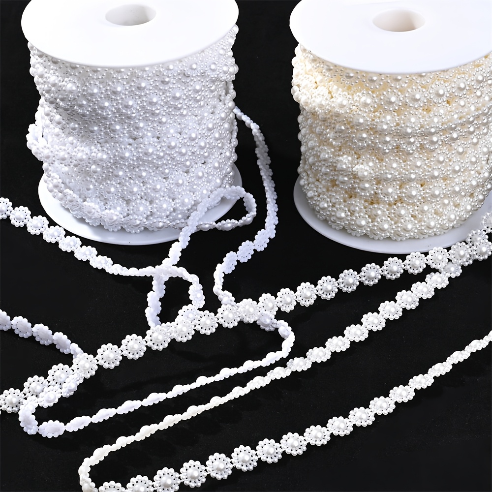 

1pc Perles en Fil Acrylique Blanc de 10mm et 3 Mètres de Long pour Bracelets, , Bouteilles, Bureaux et Accessoires de Décoration Maison, Accessoires pour la Fabrication de Bijoux