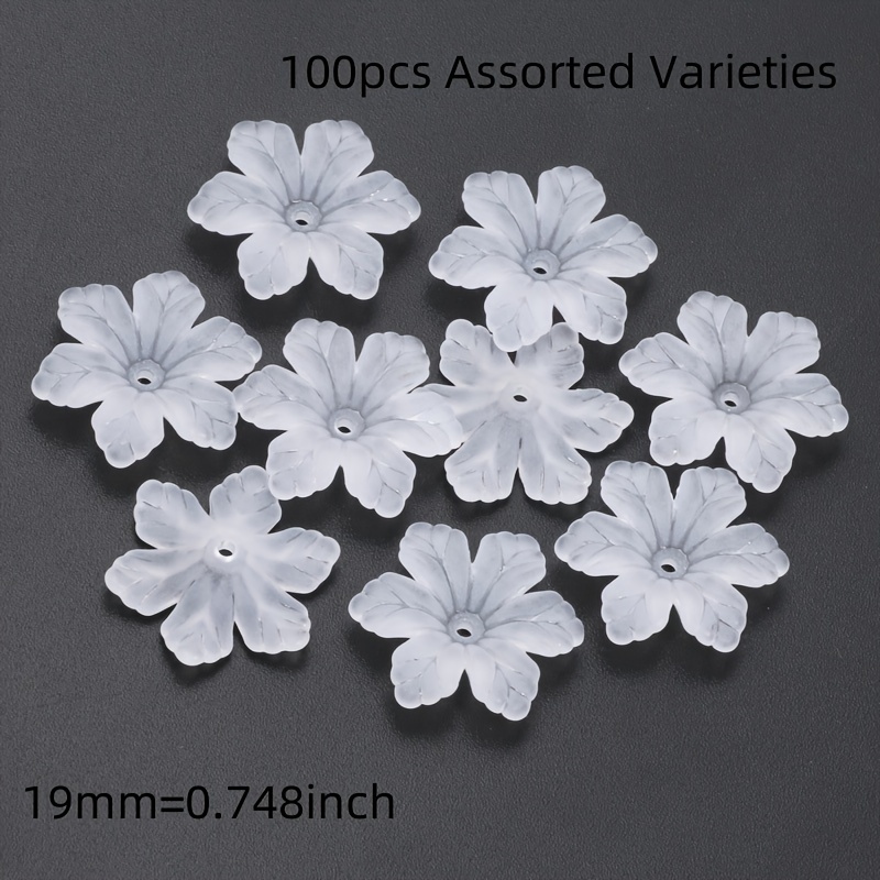 Bougainvillea Holder 19mm 24mm Frosted White Acrylic 100pcs