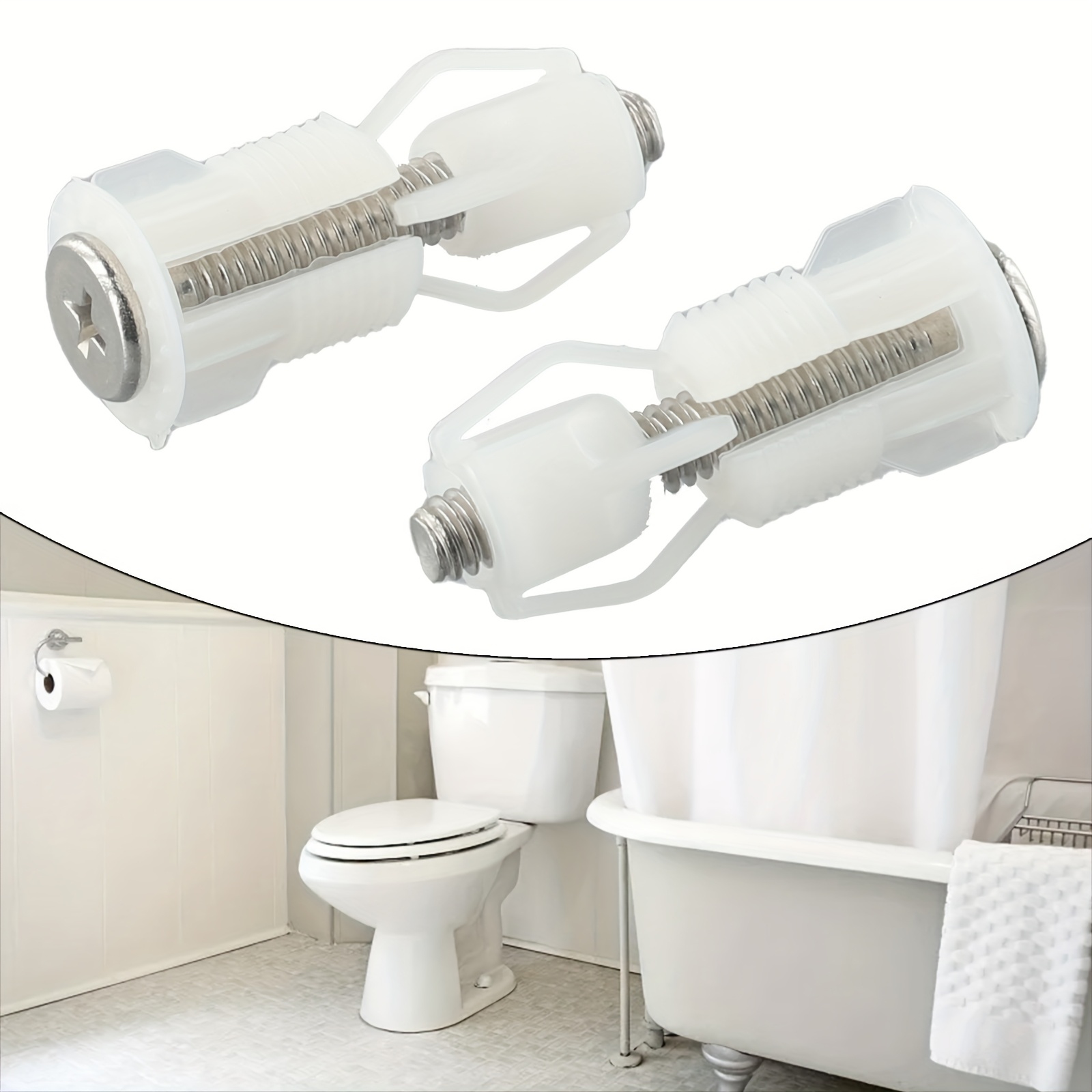 Vis de Siège de Toilette, Lot de 4 Fixations Universelles pour Couvercle de Toilette, Fixations pour Trous de Store WC