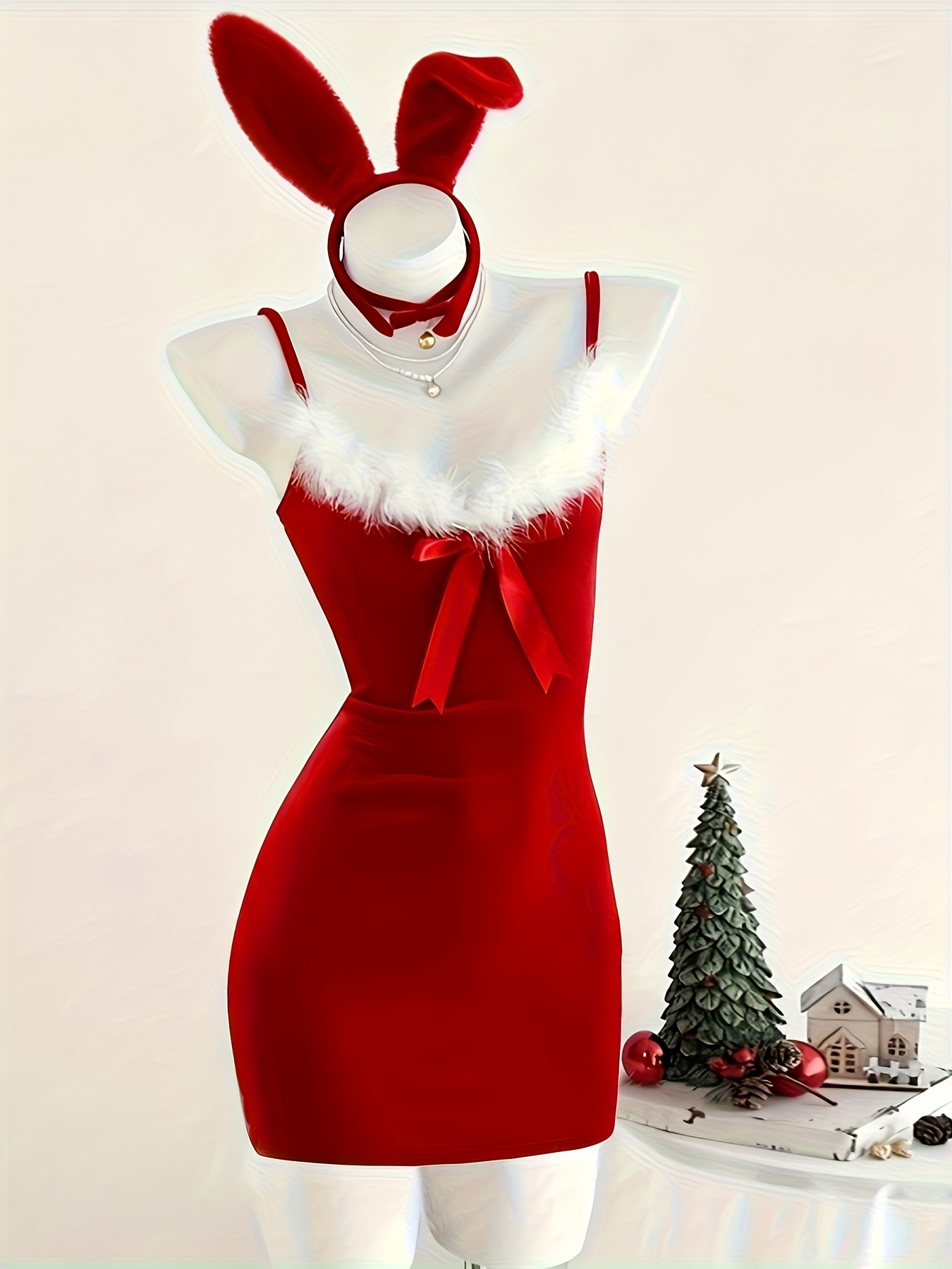 christmas dress with bow on back Red Velvet Spaghetti Strap Mini Dress with Christmas Bow * Cross-Back  Straps, Women's Party Dress, Christmas Party Dress, Christmas * Costume  Dress * Christmas Dress, New Year's Eve Party Dress,