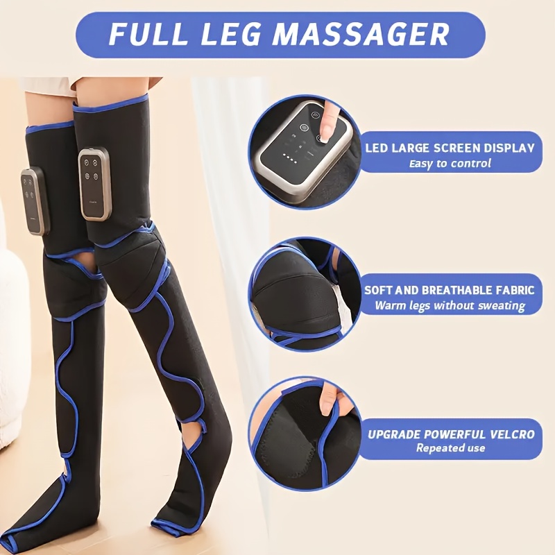 Wireless Charging Full Leg Massager – Features a Large Display, Soft Fabric, And Breathable Design, Suitable for Calves, Thighs, Knees, Ankles, And Soles – a Perfect Gift for Both Men And Women.