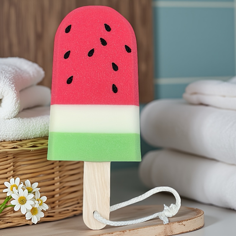 Summer Watermelon Ice Pop Bath Sponge, Soft Exfoliating Brush