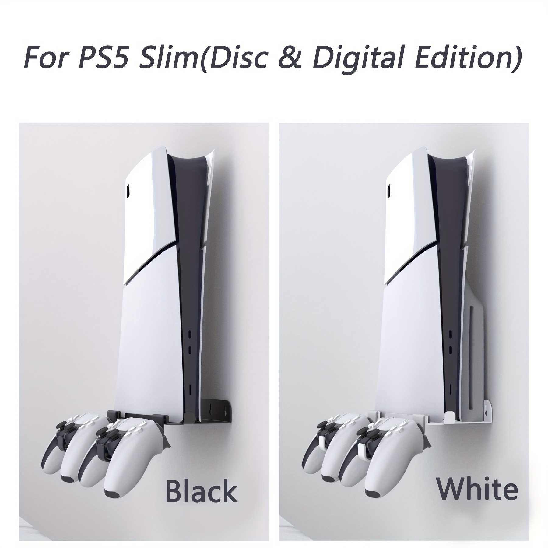 

Wall Mount Stand For Ps5 Slim(disc & Digital Edition) Steel Vertical Holder Kits For Ps5 Slim Console And Sturdy Floating New Ps5 Wall Mount With Screw Fixing