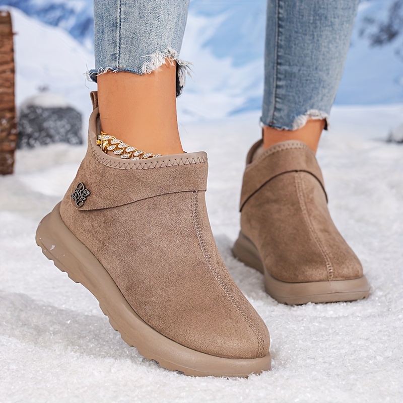 new winter thickened warm short boots with non slip thick soles versatile snow boots for casual wear perfect gift for mothers the   for women Product details 1