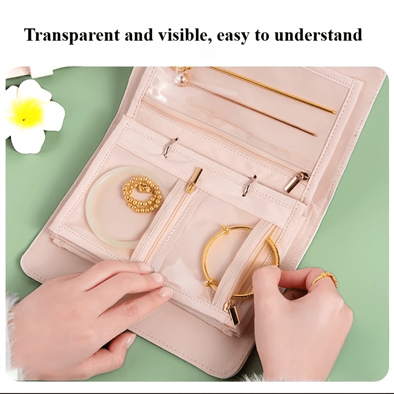 jewelry organizer book portable earring necklace ring storage album anti   travel jewelry binder with pockets travel jewelry organizer gift for women girls mom gift used for jewelry storage photo albums cards and postcards Product details 5