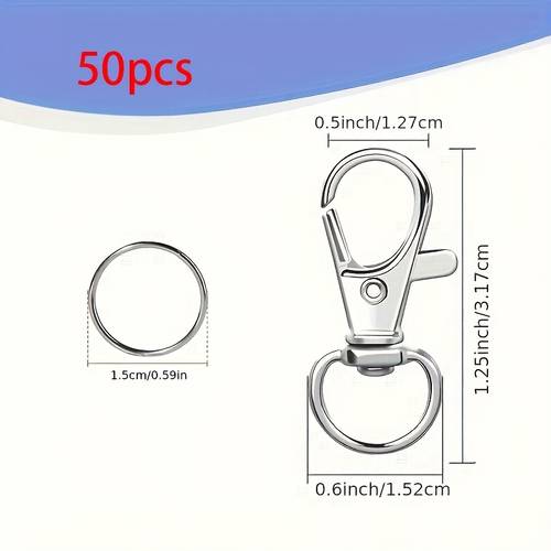 50 100pcs keychain hooks accessories pendants keychain hooks with keychains used for diy craft string bead production diy wallet production diy wallet making
