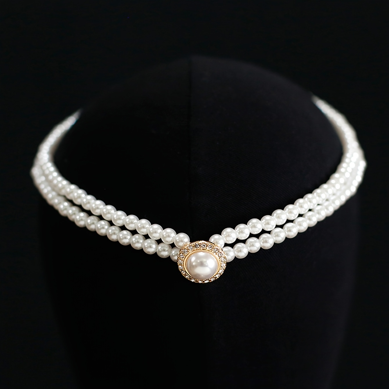 2pcs Set of Simple White Bead-sized Geometric Earrings & Necklace