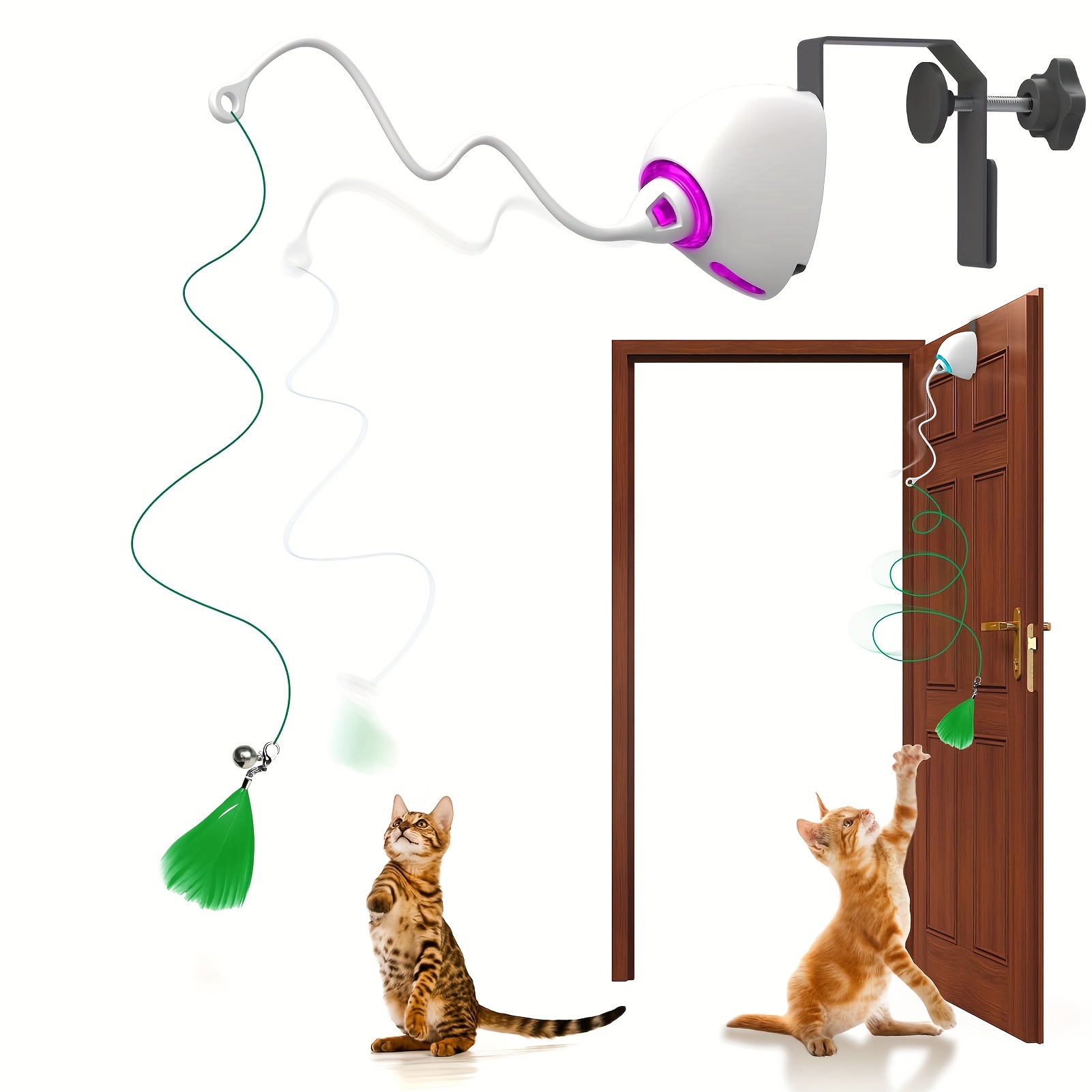 

Smart Cat Toy Interactive Electric Cat Toy - Keep Your Kitten Entertained With Automatic Teasing Rope & Hanging Door Games!