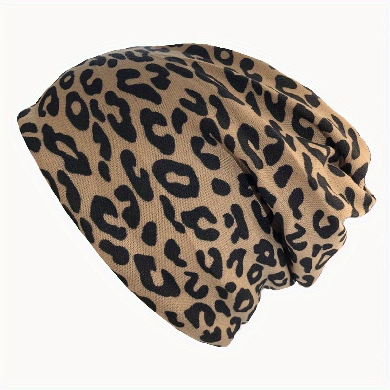 

Chic Leopard Print Women's Beanie - Lightweight, Stretchy & Warm Skull Cap For Outdoor