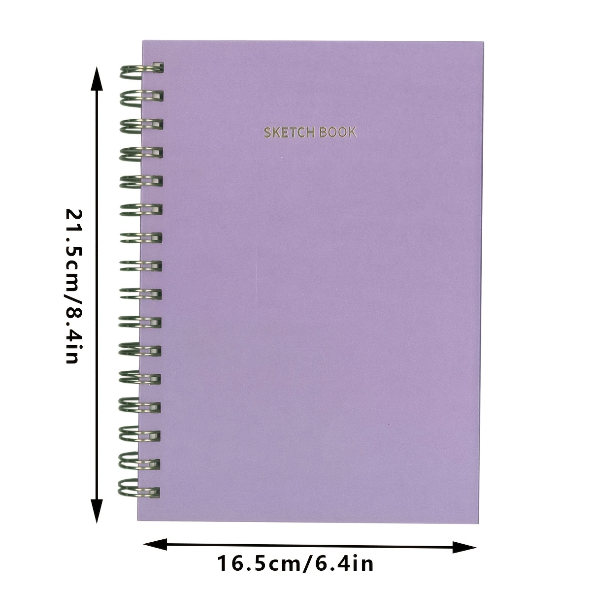 TEMU Carnet de grand format à spirale - Dimensions 21,5 cm × 16,5 cm, Couverture épaisse de haute qualité, Pages en papier épais, Convient pour la