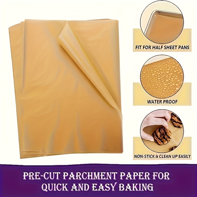 50 pack pre cut parchment paper baking sheets 9x13 inch unbleached non stick half sheet pan size for baking cooking grilling air fryer steaming deep fryer   home   enthusiasts Product details 9