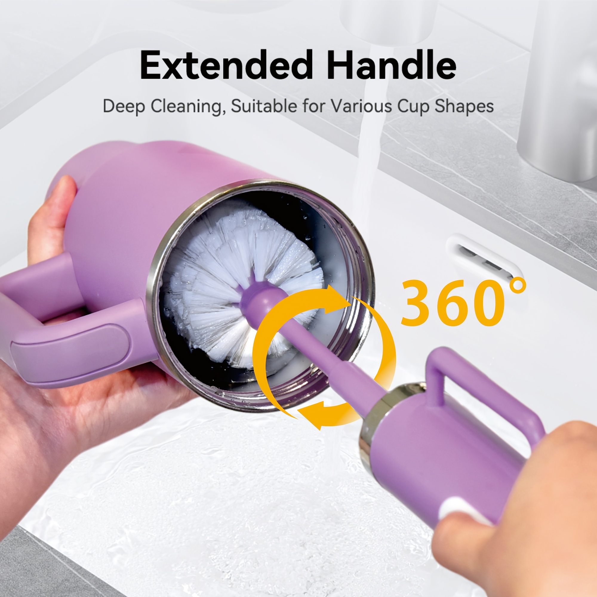 electric cleaning brush for mugs cup brush 2 cleaning power levels waterproof built in rechargeable battery standard straw brush type c charging cable wall mounted for drying cleaning tool kitchen accessory mug cleaning brush Product details 7