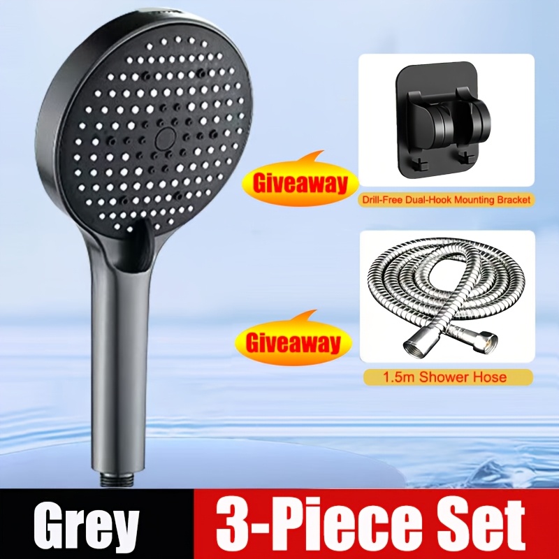 7-Function Handheld Showerhead with Protective Hose