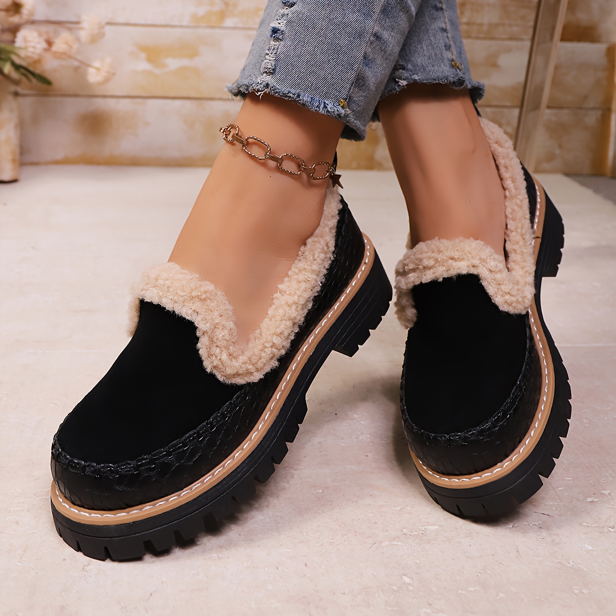 TEMU Women's Autumn And Winter Loafers, Women Shoes