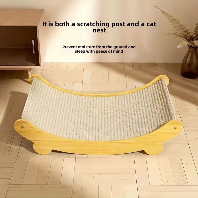 

Tapis de pour chat avec loungeur - Poteau à gratter en corde de sisal à double fonction et lit - Meuble protecteur pour chats d'intérieur - , dégât, empêche l'humidité - Combo nid de chat