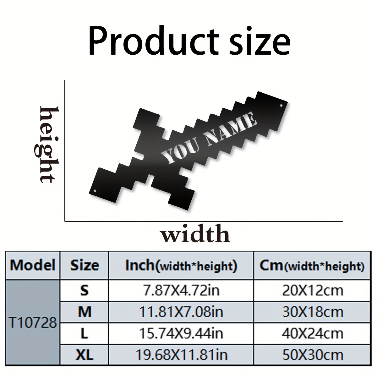 TEMU Customizable Metal Wall Art Featuring A Video Game Name, Inspired Games Sword Design - Bedroom Decor, Holiday Christmas & Halloween Party