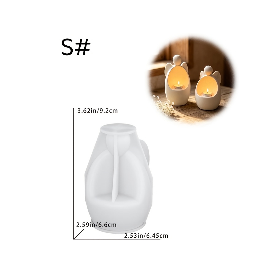 Image of Diy Clay Mold In Small And Large Sizes, With Wing Shaped Candlestick Ornament Mold Suitable For Making Dropper Gypsum Candles, Aromatherapy Products, Home Decoration, Table, Silicone Mold
