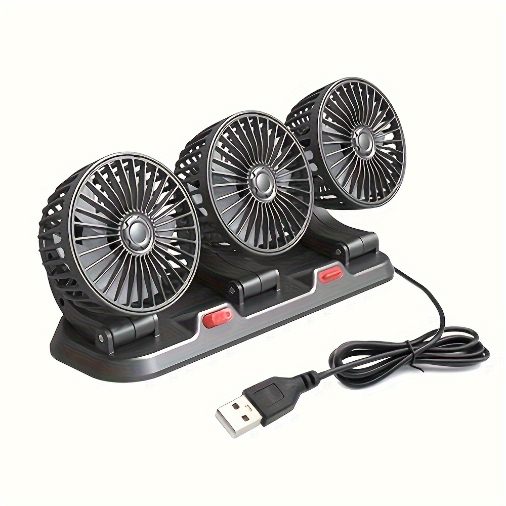 

5V Ventilateur De Voiture Trois Têtes Ventilateur De Voiture USB 3 Vitesses Réglables Pour Ventilateur De Refroidisseur De Voiture Accessoires Auto Fan-F4310