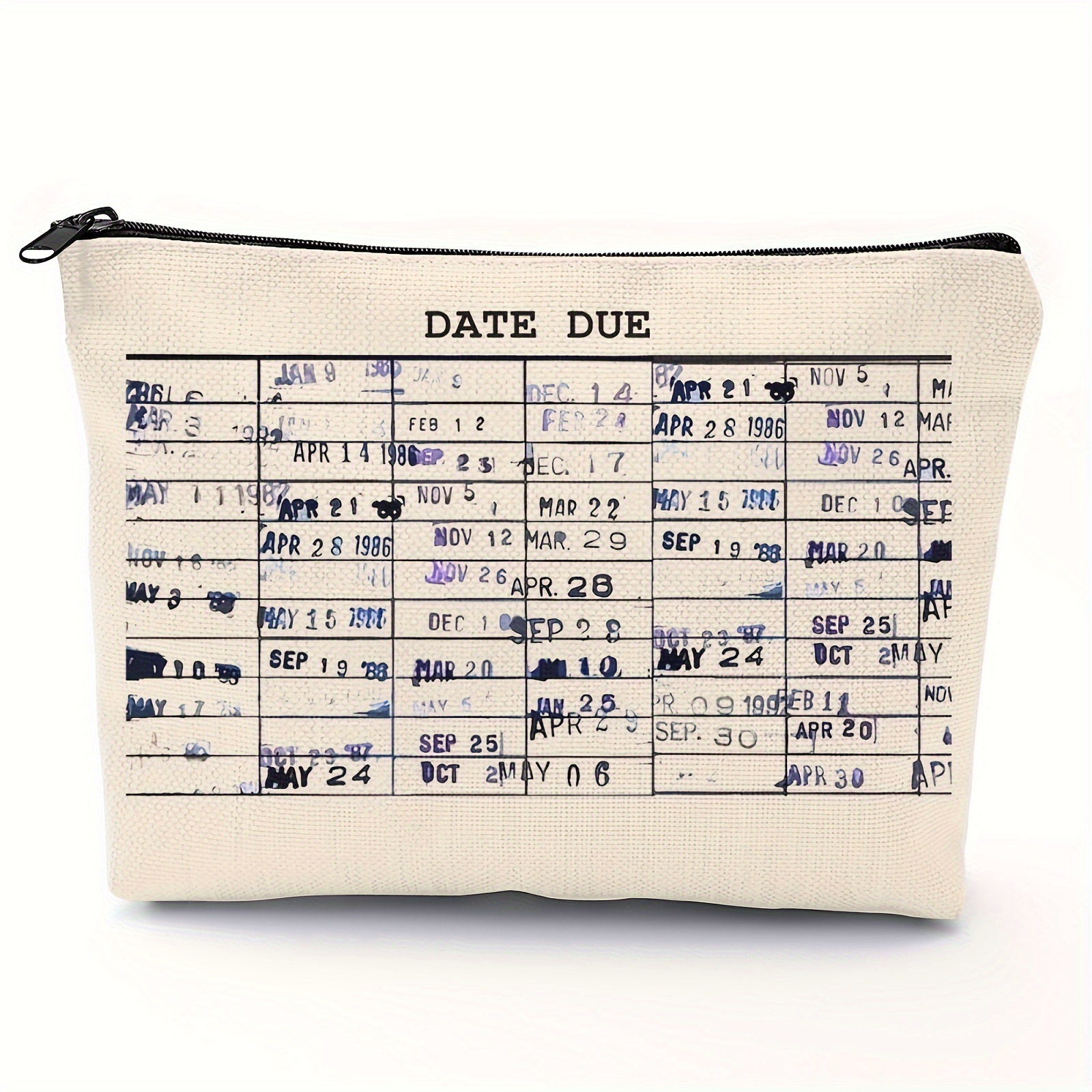 

Library Due Dates, , Funny Gifts For Women, Teacher Nerd Librarian Book Lover Bookworm Gift Library Due Date Birthday Christmas Gift Toiletry Bag Students, Book Lovers, Math, Science