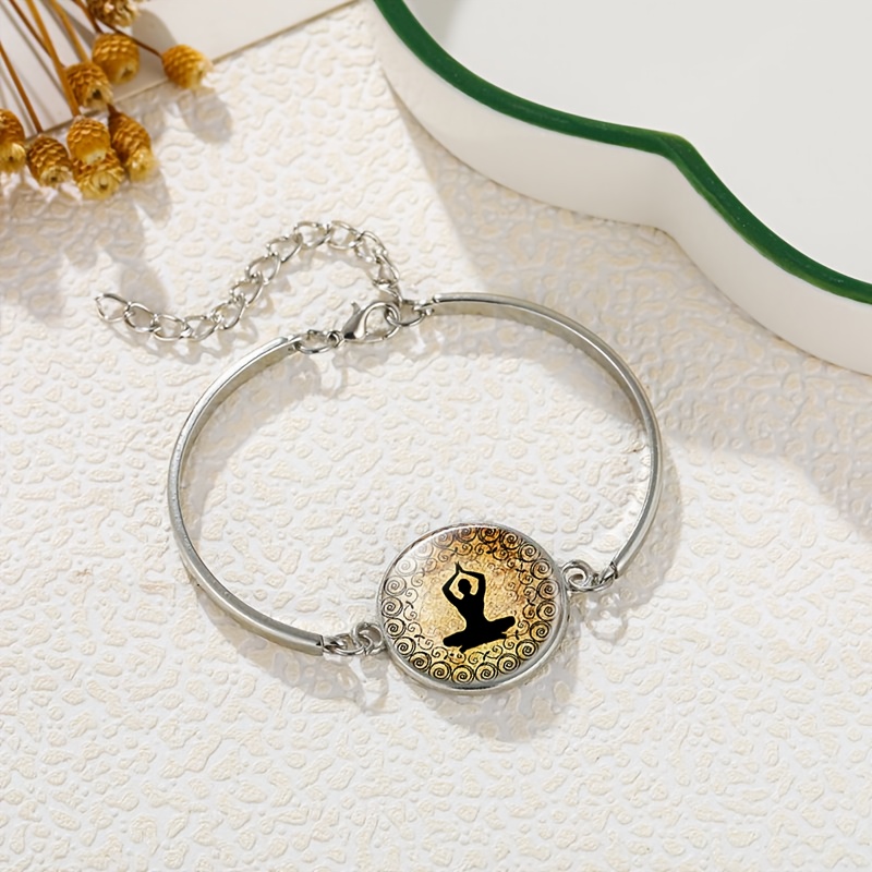 Women's Yoga Pose Adjustable Bracelet, Spiritual Gift
