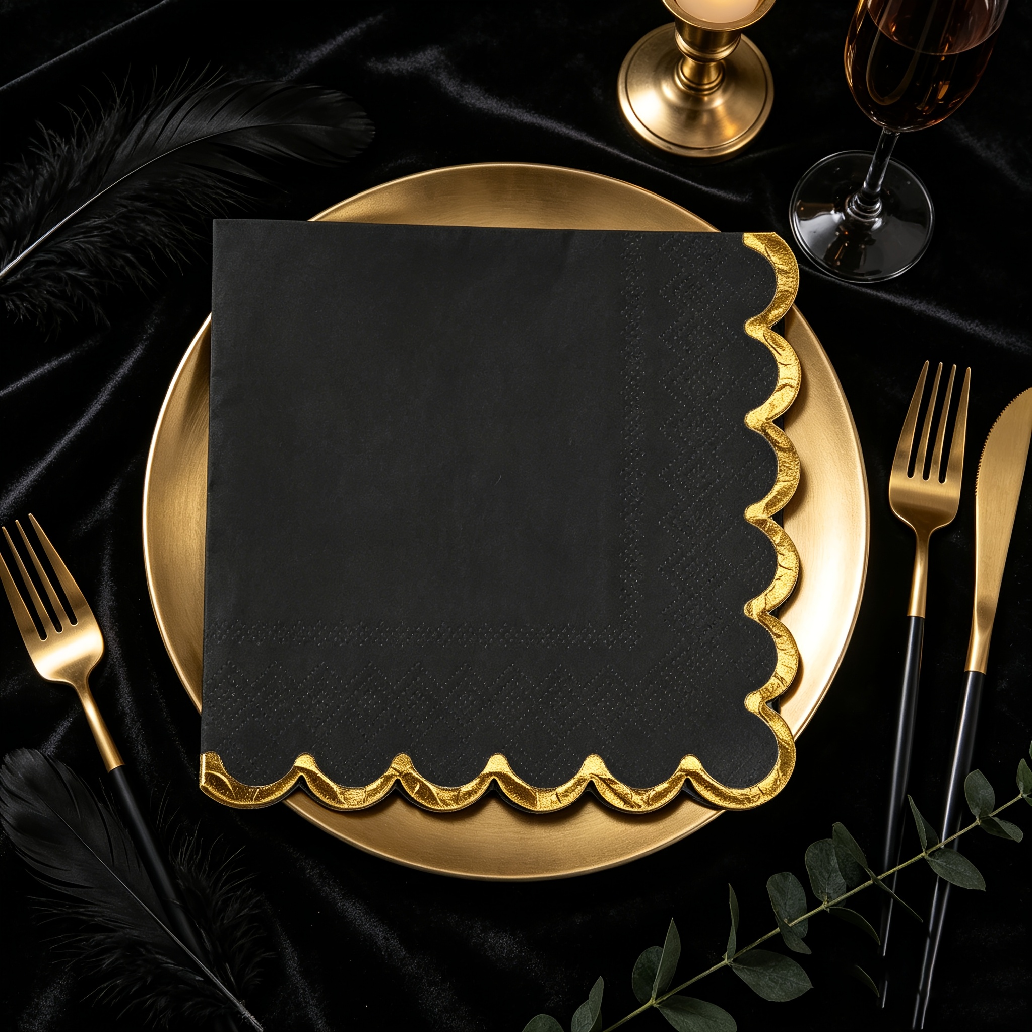 TEMU Paquete de 15 servilletas desechables elegantes con estampado en dorado, aptas para , banquetes, fiestas de té - Servilletas con forma de - con