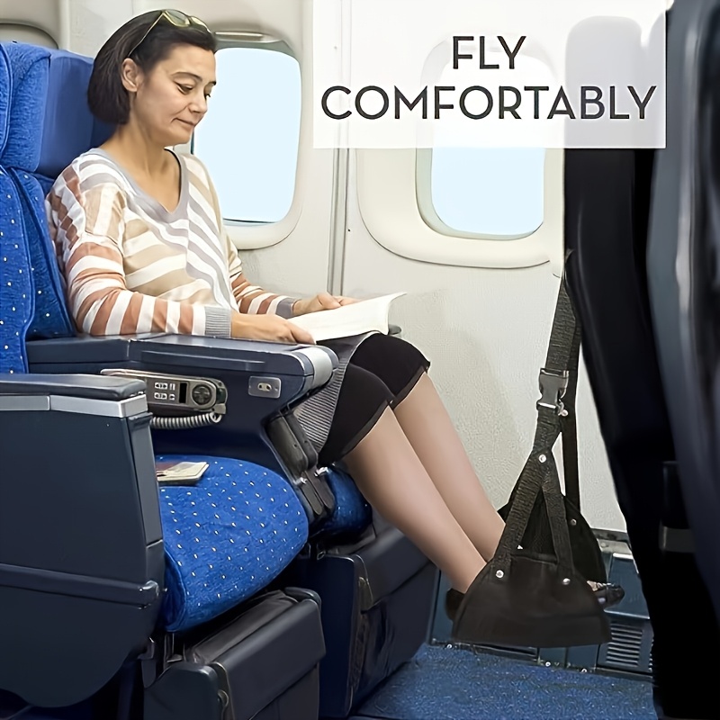 A Foot Hammock for Airplanes, Footrest, Travel Footrest for Flights, Hanging Leg Hammock with Straps, Portable Travel Accessory, Adjustable Height for Use in Planes, Trains, And Offices.