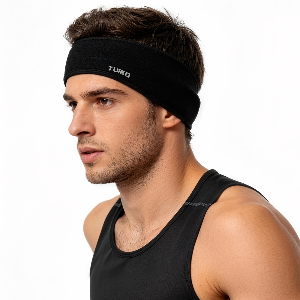 TUIKO 1pc of Solid Color Headband Designed for Running And Fitness, Suitable for Both Men And Women. It Features Ear Muffs, Is Made for Sports And Yoga, Absorbs Sweat, And Is an Elastic Head Wrap, Available in a Solid Color