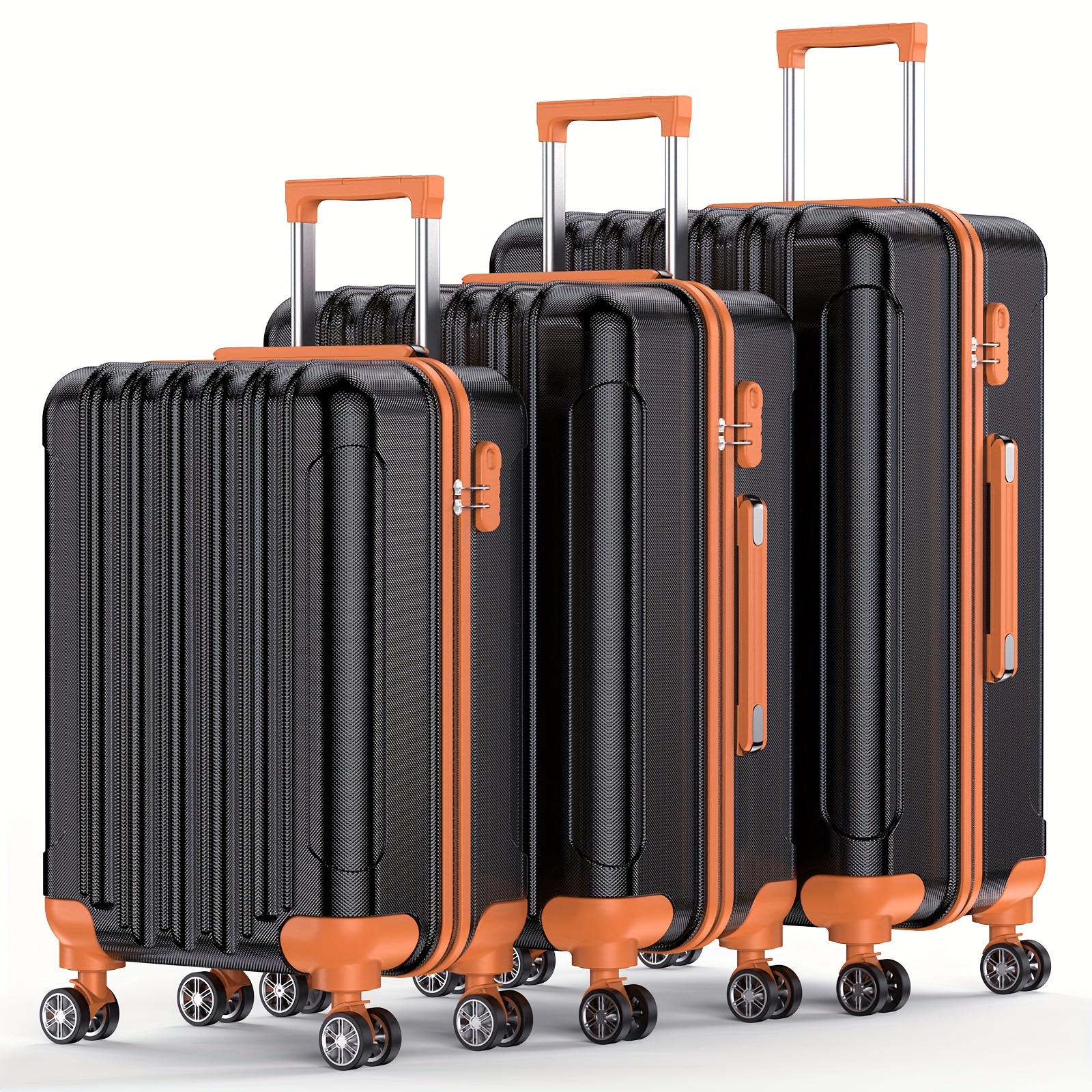 TEMU Nazhura Hard Shell Luggage Set, 3pcs Hardside Suitcase Set, 20-inch, 24-inch, 28-inch Luggage, Carry On Luggage Set, Travel Luggage Set, Large