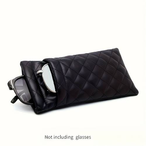 a case for glasses with automatic closure featuring a new double layer faux leather design waterproof and suitable for storing glasses