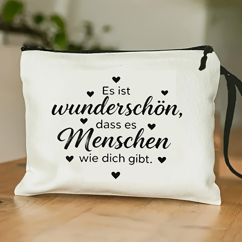 Amazing That Individuals Exist. A Double-sided Printed Makeup And Toiletry Organizer Bag With Lining, Designed For Versatile For Cosmetic Storage And With A Wristband