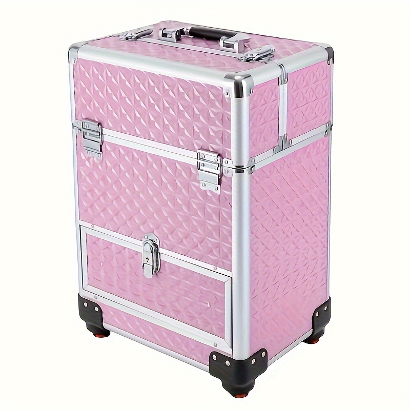 TEMU Professional Rolling Makeup Train Case Cosmetic Trolley Makeup Storage Organizer