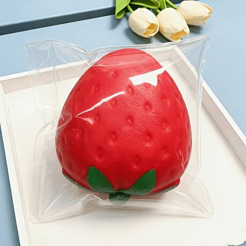 large strawberry slow rebound soft cute toy fruit and vegetable ventilated sensory stimulation decor interactive prize christmas thanksgiving birthday party gift slow rebound soft cute toy toy