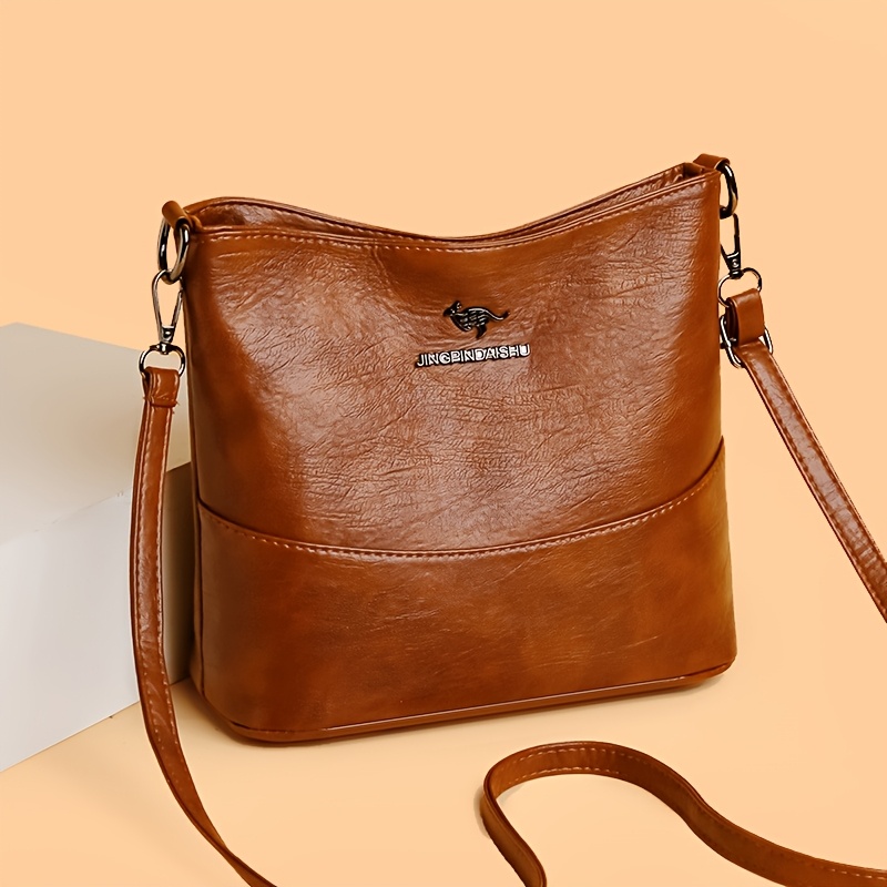 Image of Women's Crossbody Bag With Detachable Chain Strap & Metal Zipper Closure - Glossy Handbag Suitable For Casual & Dressy Outfits, //, Spacious Interior, Durable