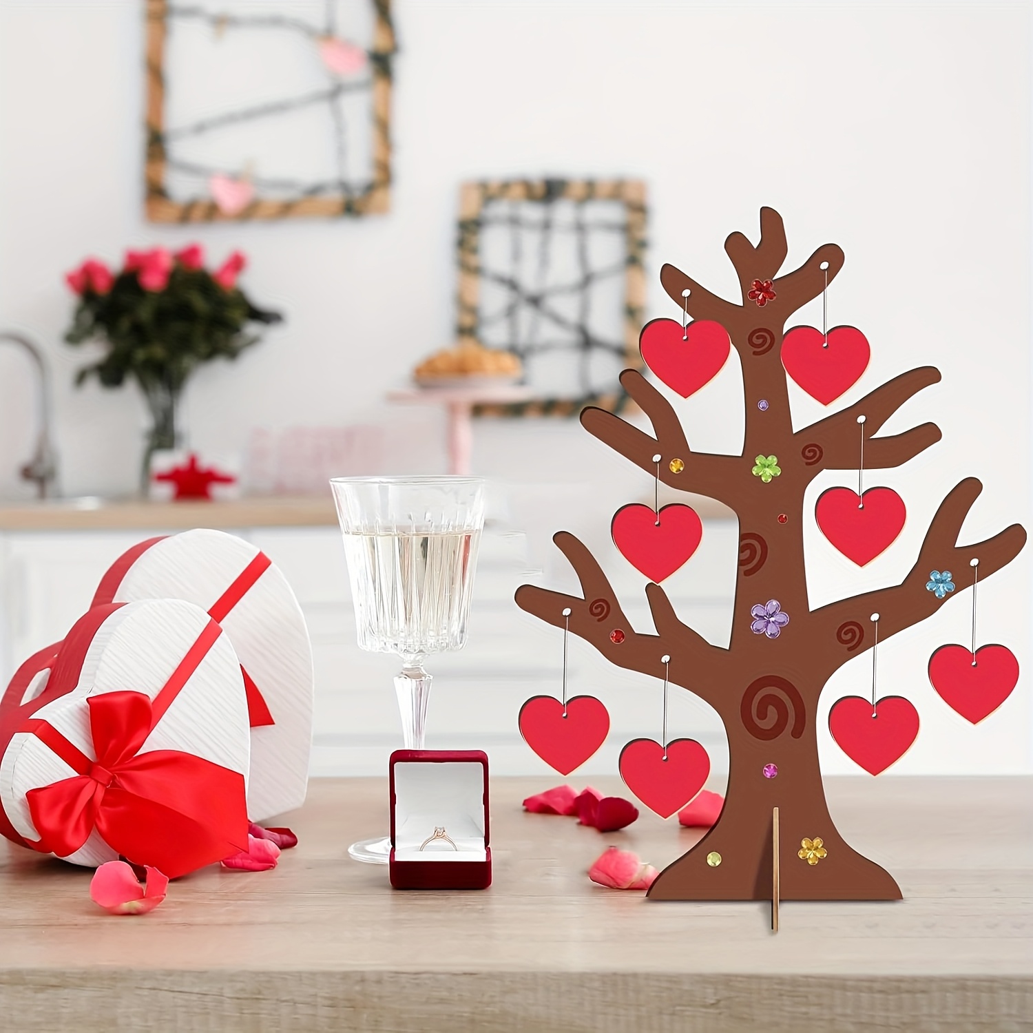 

6- Deco Wooden Craft Kit - Diy Love & Day Decorations, Table & Window Display, No Paint Included