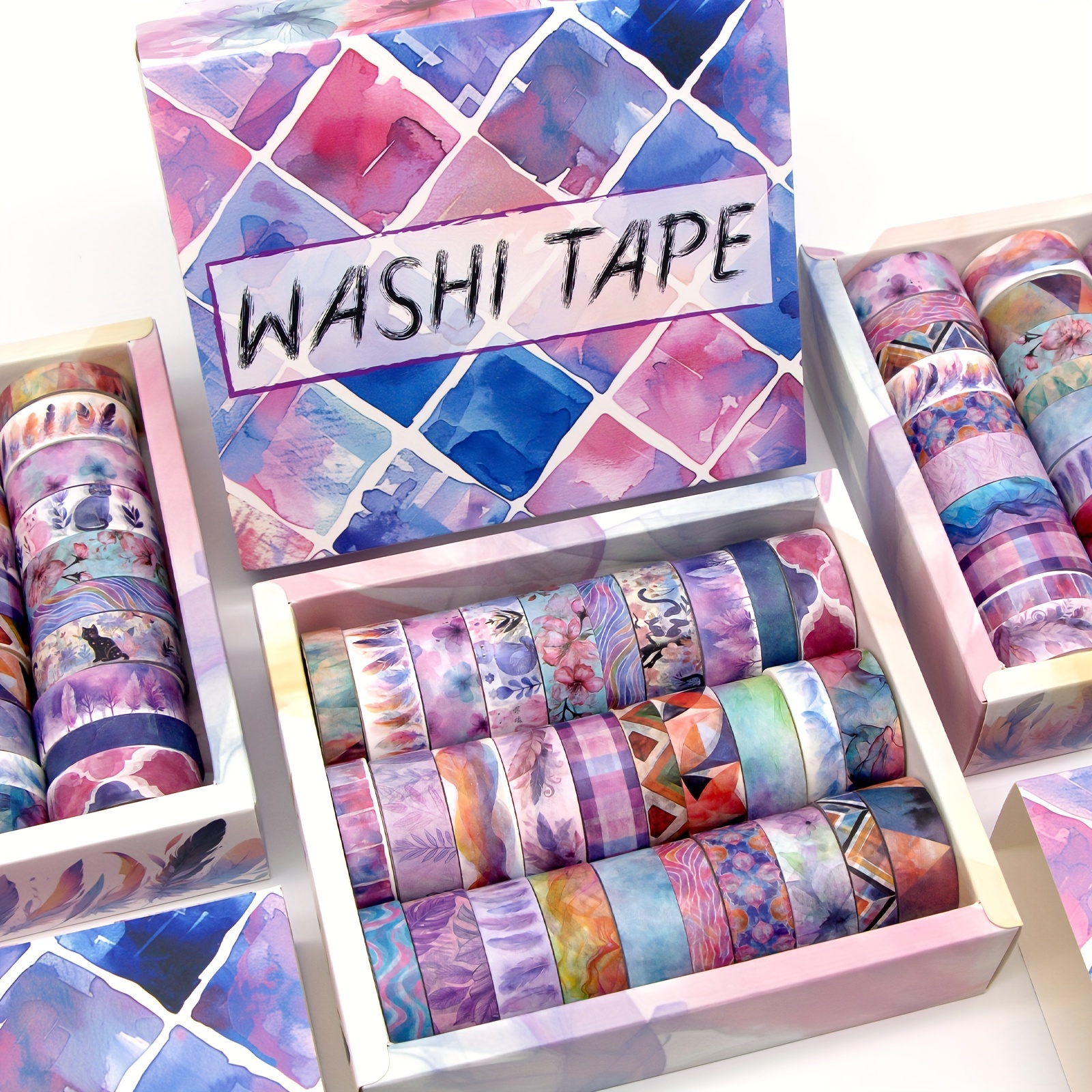 

Ieebee Washi Tape Set, 30 Rolls Decorative Craft Paper Tape For Diy Journaling, Scrapbooking, Art Projects, Mixed Patterns In Pink And Purple Palette