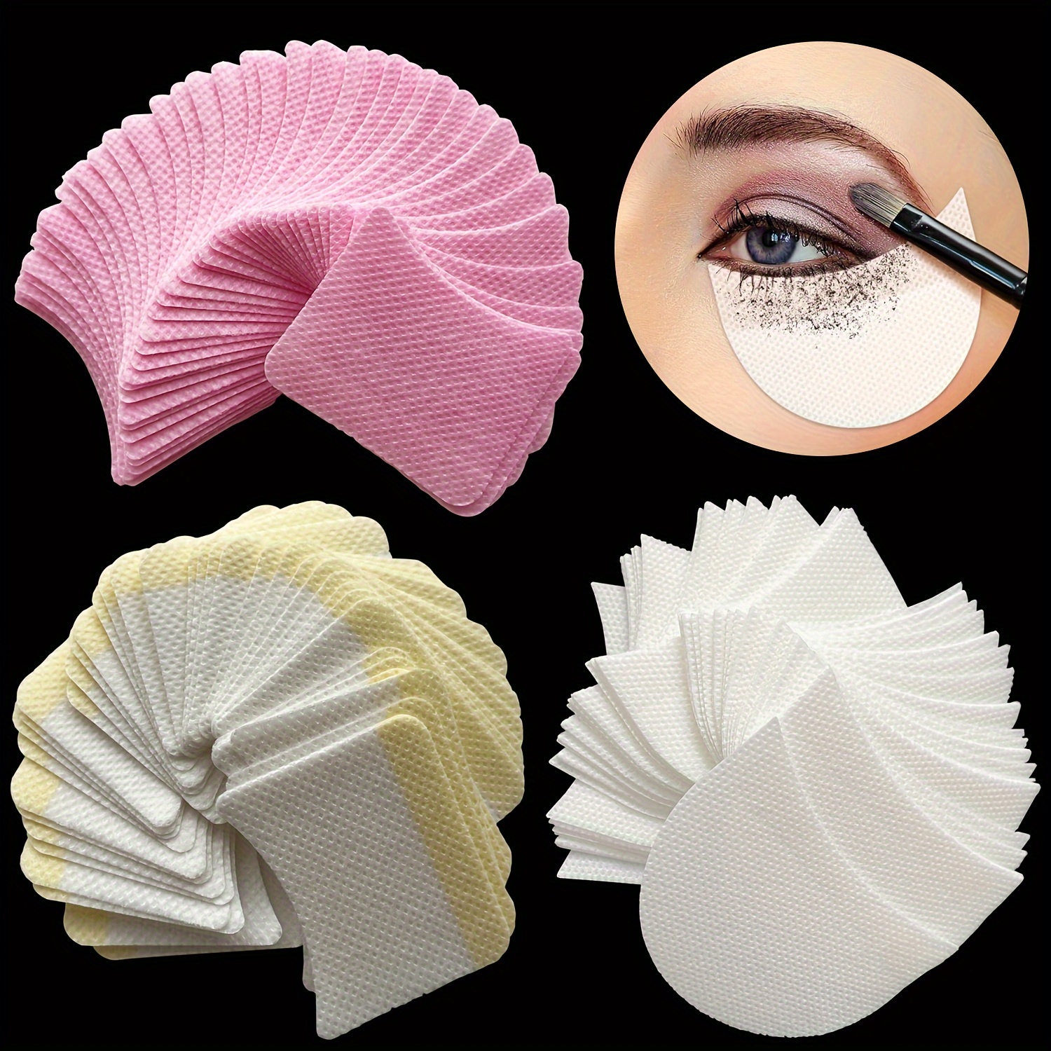 

40/50pcs Disposable Non-woven Eyelashes Patch Sticker For Removing Eyelashes Eye Pads Patch Eyelash Extension Female Makeup Tools Lint Free Gel Pad For Eyeliner, Eyeshadow