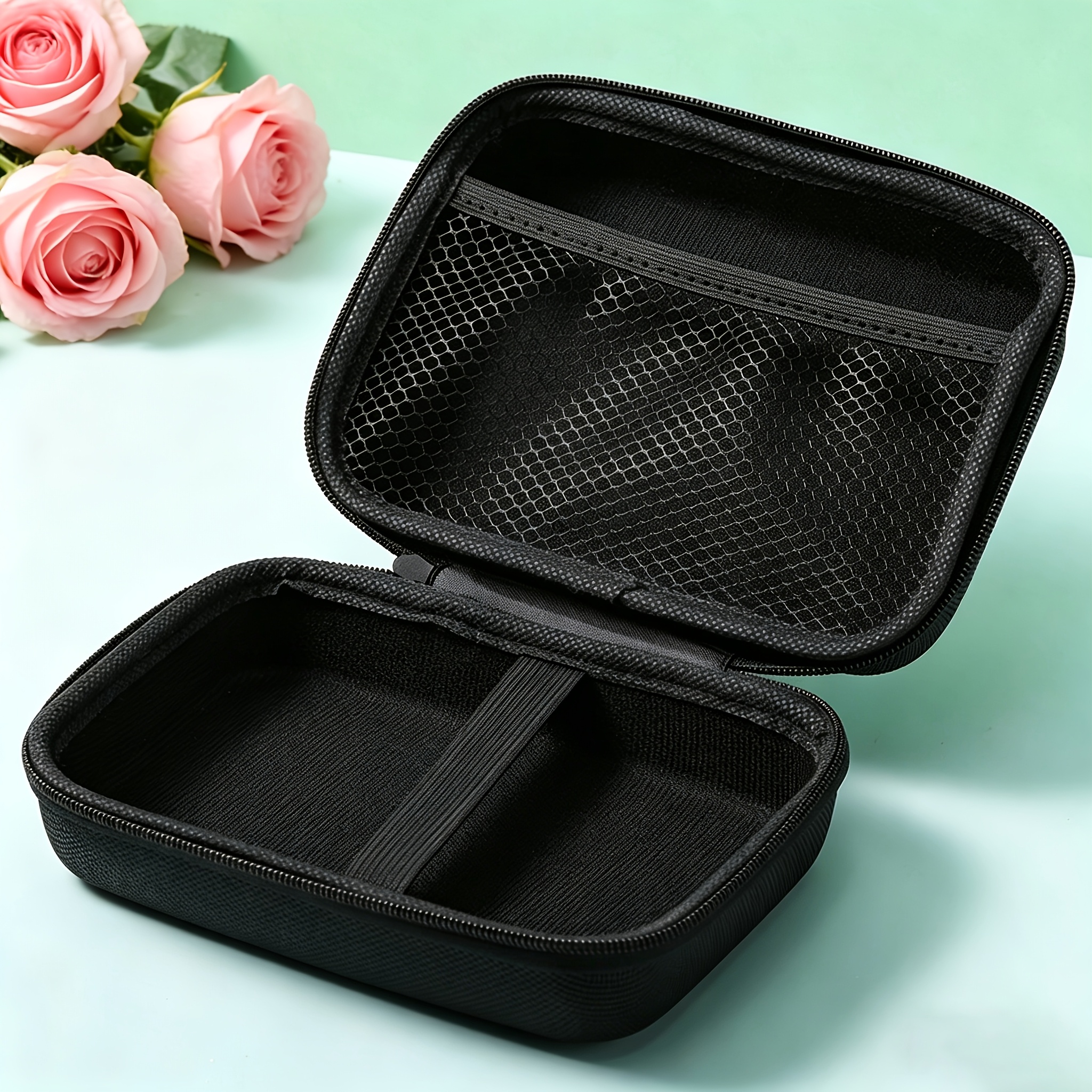 TEMU Eva Multi-functional Storage Box Small Storage Bag Earphone Data Storage Bag Rectangle Cable Organizer Bags Mini Zipper Pouch Portable Disk Case
