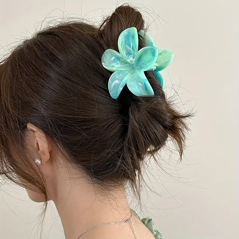 12pcs elegant floral hair clips for women marbled pastel flower hairpins plastic hair accessories for valentine s day gifts casual formal events 14 Product details 3