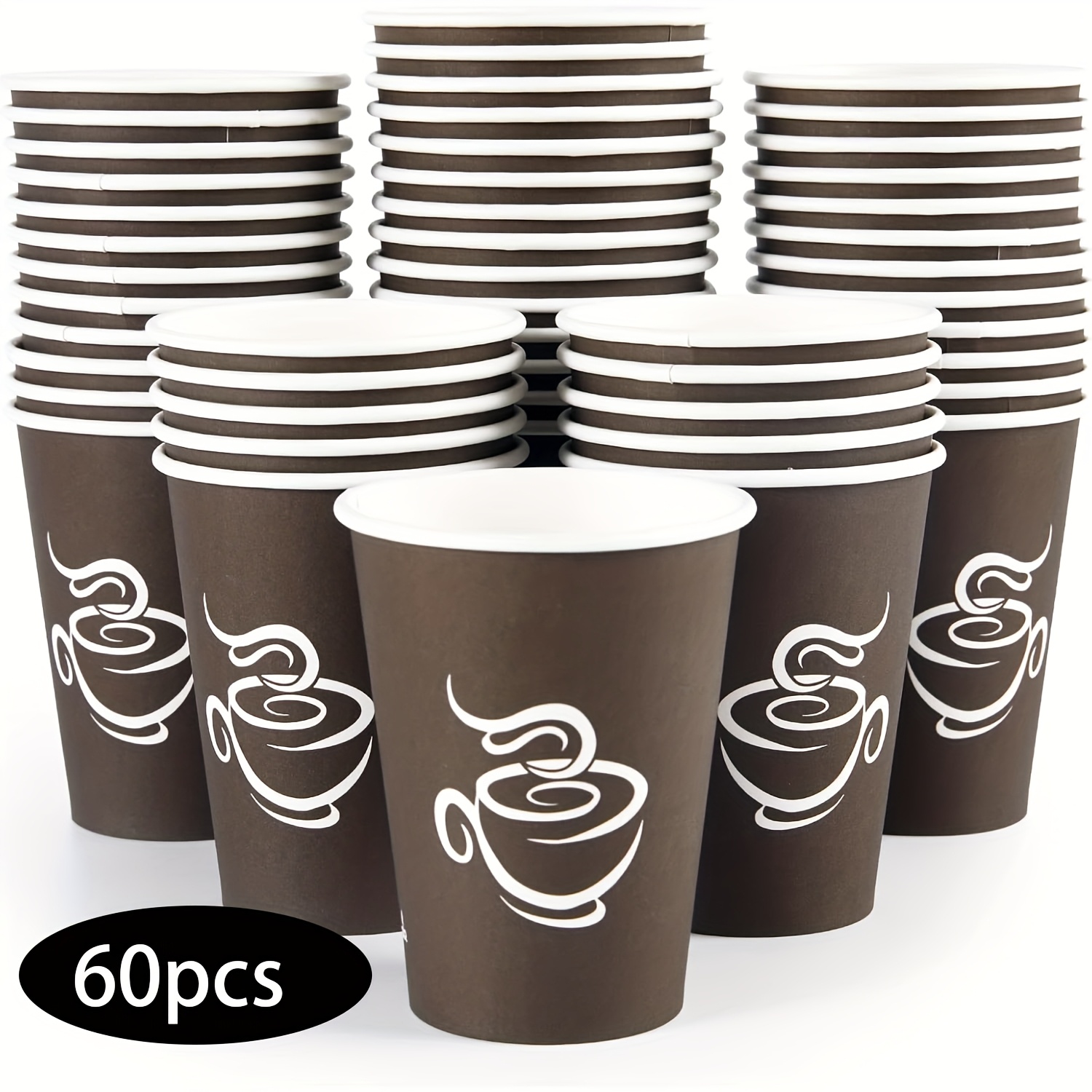 Image of 20/40/60 9-ounce Paper Cups, Hot Drink Cups, Disposable Coffee Cups, Party Cups, Suitable For Parties, Picnics, Birthdays, Weddings, Mother's Day, New Year, Graduation, Valentine's Day Travel