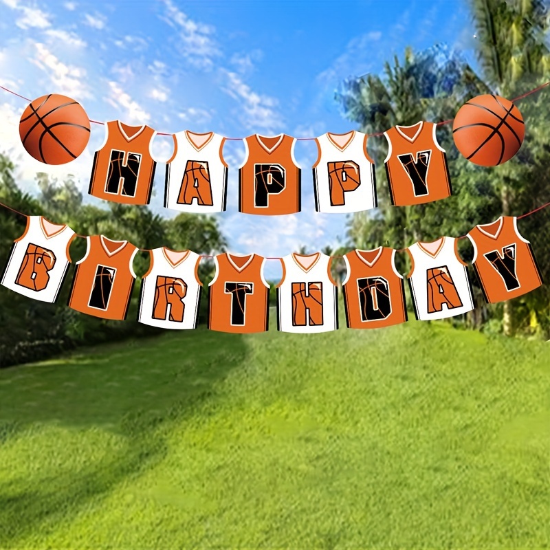 

1set Basketball Happy Birthday Banners Basketball Garland Decor Supplies Boys Birthday Banner Basketball Party Decoration Photo Props