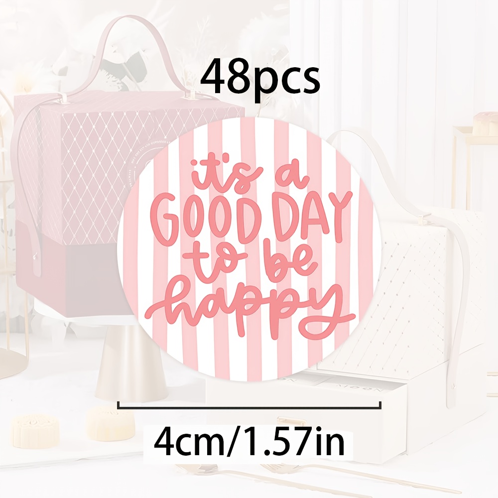 E-shop 48 Stück runde Aufkleber mit dem Spruch „Es ist Zeit, zu sein“ einem rosa gestreiften Design, für tägliche Erinnerungen, Tagebuchdekoration,