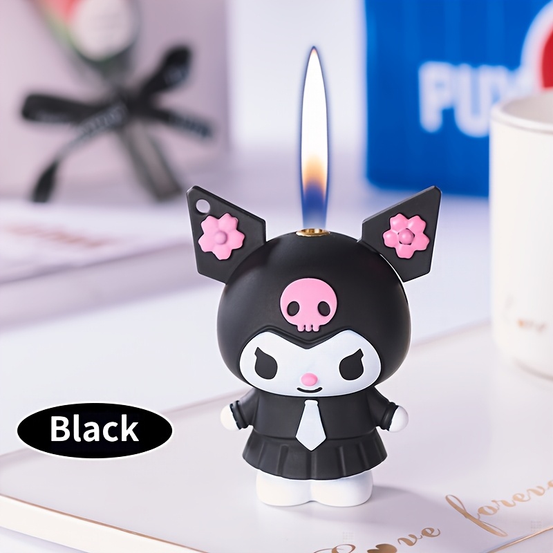 TEMU (no Butane Gas) 3d Figure Lighter, 3 Colors Cute Kuromi Lighter, Kawaii Lighter With Chain, Cartoon Anime Lighter, Unique Gift, Without Battery