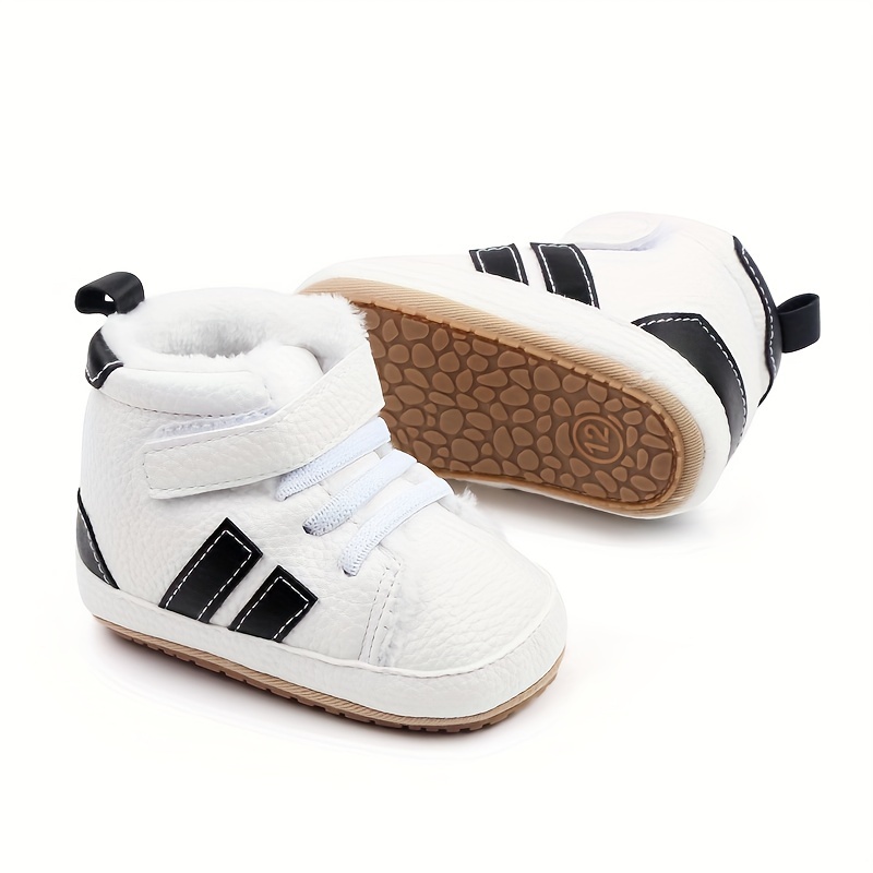 Winter Baby Booties Boy Girl Boots Soft Rubber Sole Warm Toddler First Walkers Sneakers Infant Striped Classical Crib Shoes
